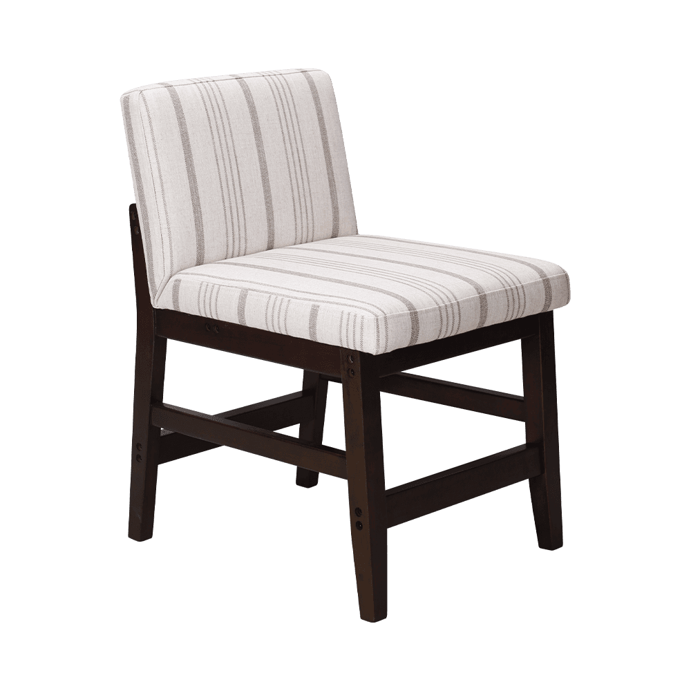 Striped Fabric Solid Wood Dining Fotela