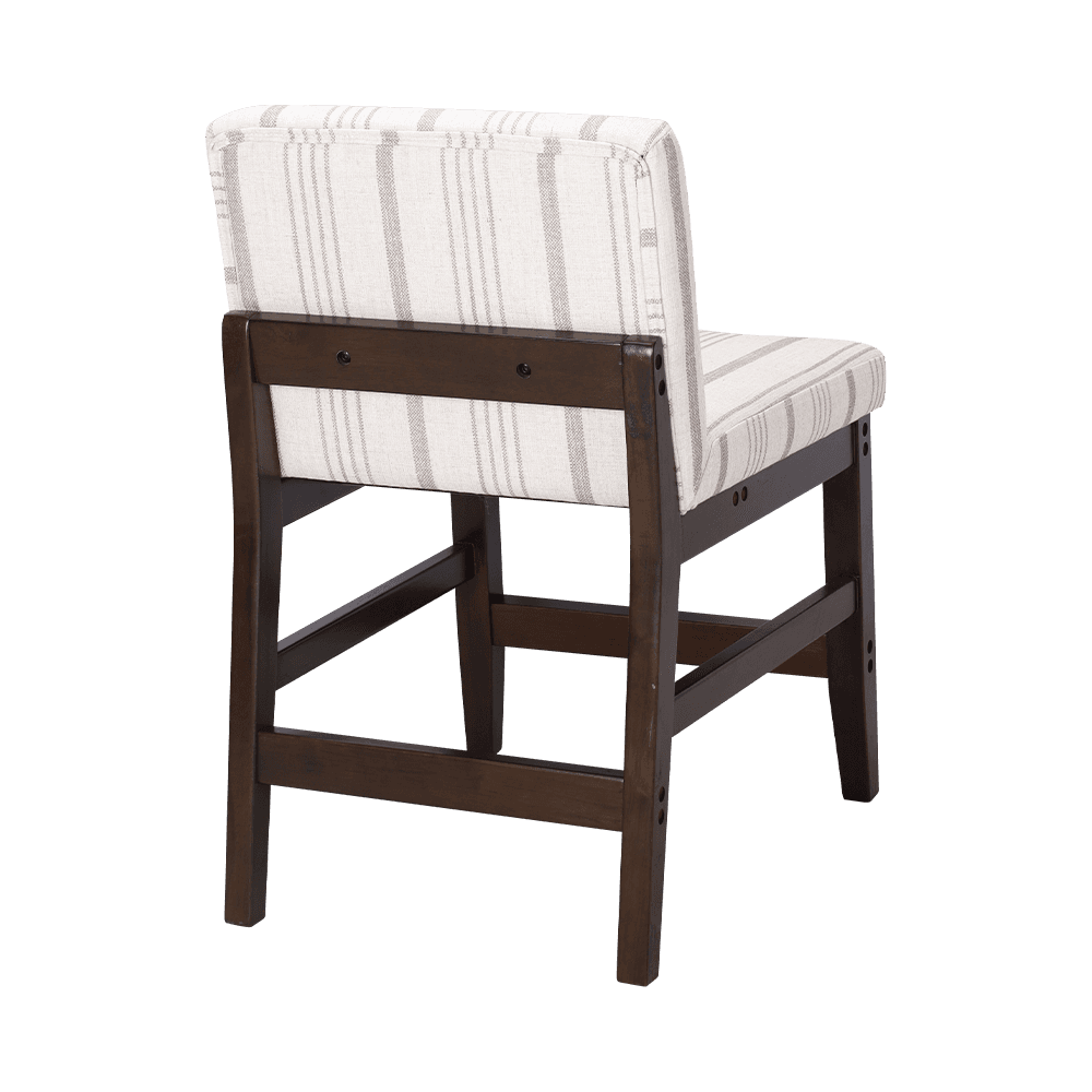 Striped Fabric Solid Wood Dining Fotela