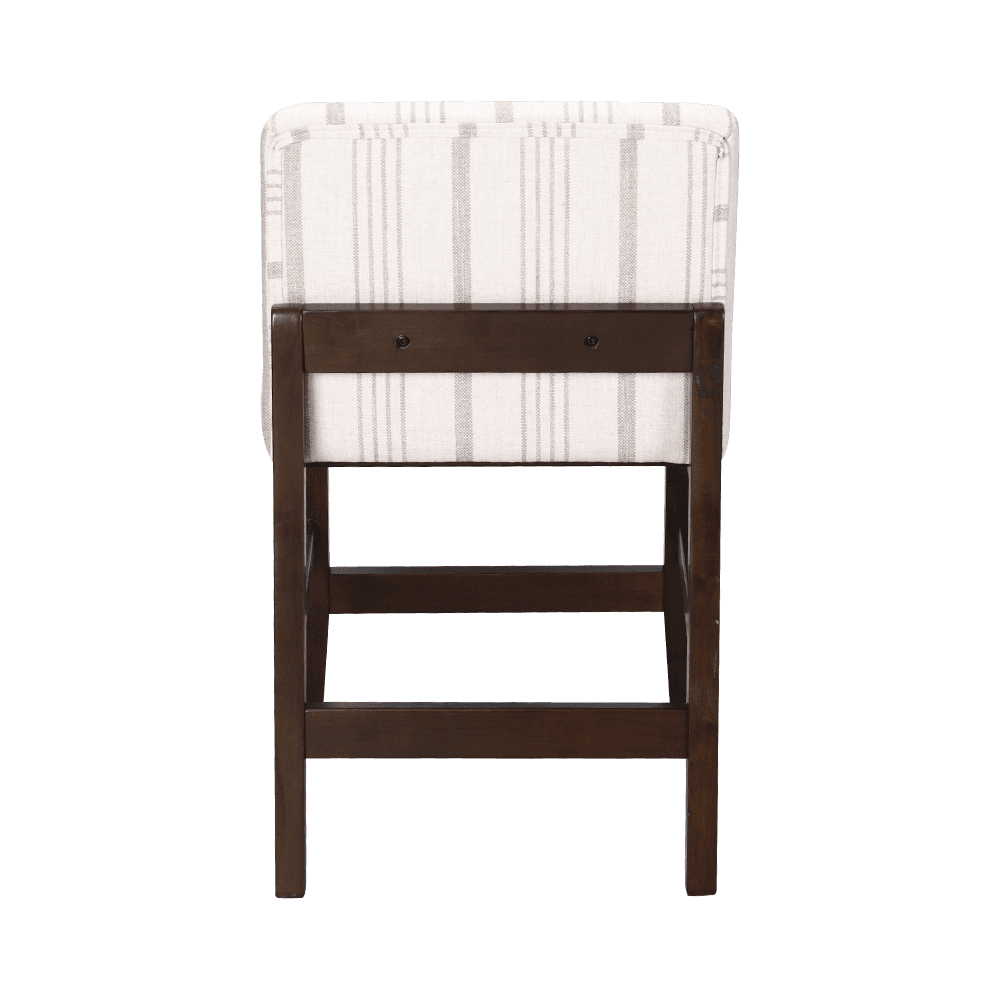 Striped Fabric Solid Wood Dining Fotela